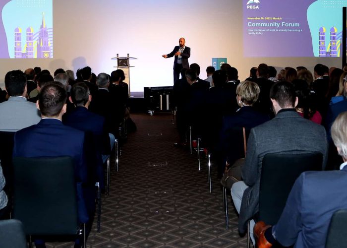 Präsentation Pega Community Forum Referenz der Green Event Technology