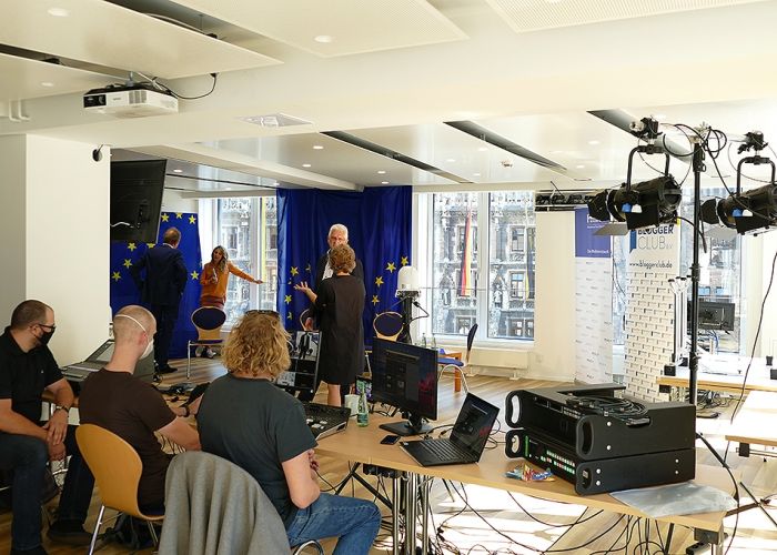 Diskussionen und Engagement für Europa Kommission unterstützt von Green Events Technology